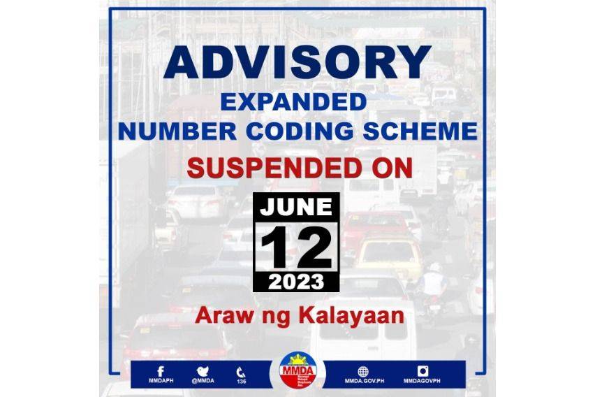 MMDA UVVRP suspension on June 12