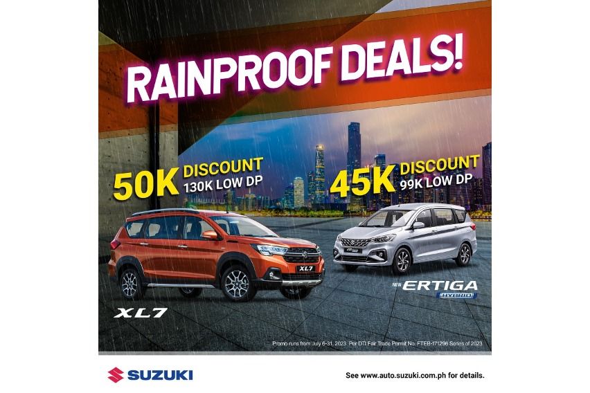 Suzuki PH offers ‘Rainproof Deals’ this Jul. Suzuki Rainproof Deals