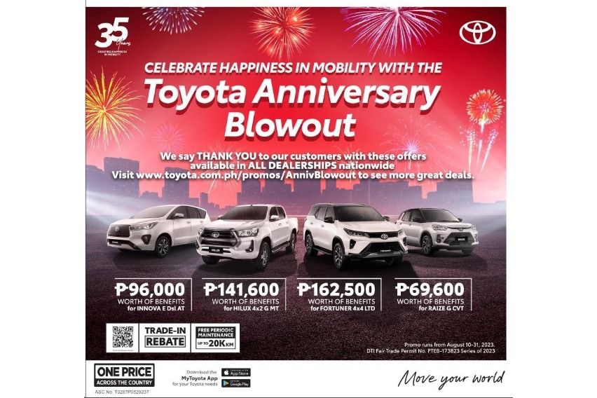 Toyota PH launches new promo in time for 35th anniversary TMP August 2023 promo