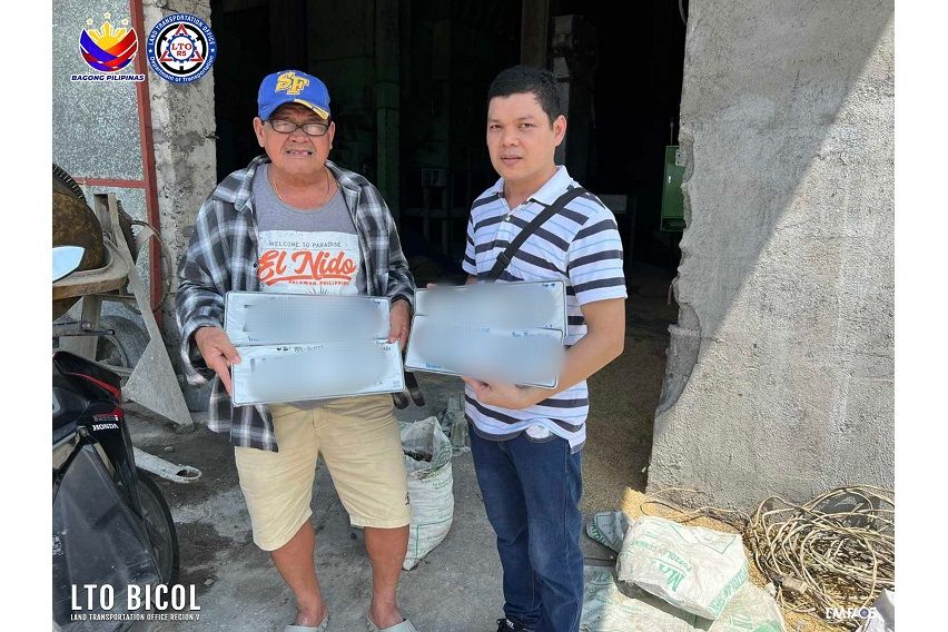 Replacement license plates delivered door-to-door in Bicol to expedite release LTO Bicol Region 1