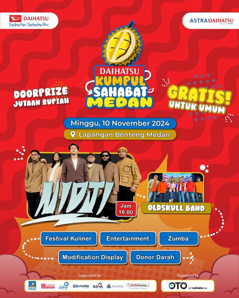 Daihatsu Kumpul Sahabat Medan 2024 Akan Diramaikan Band Ternama Daihatsu Kumpul Sahabat