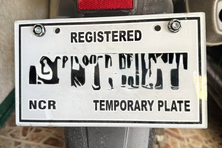 improvised license plate