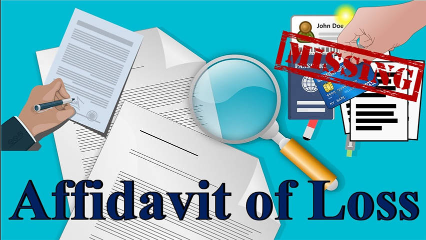 Affidavit of Loss for Lost OR/CR