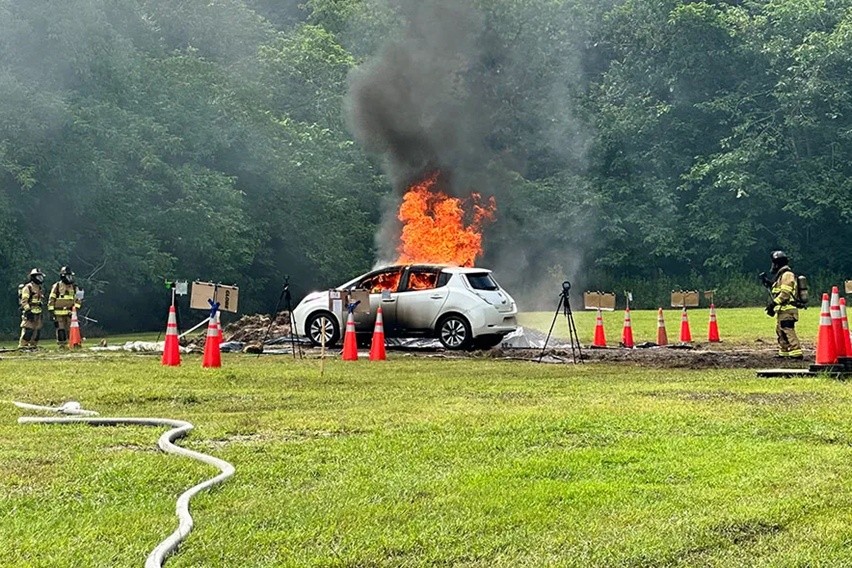 Electric cars on fire